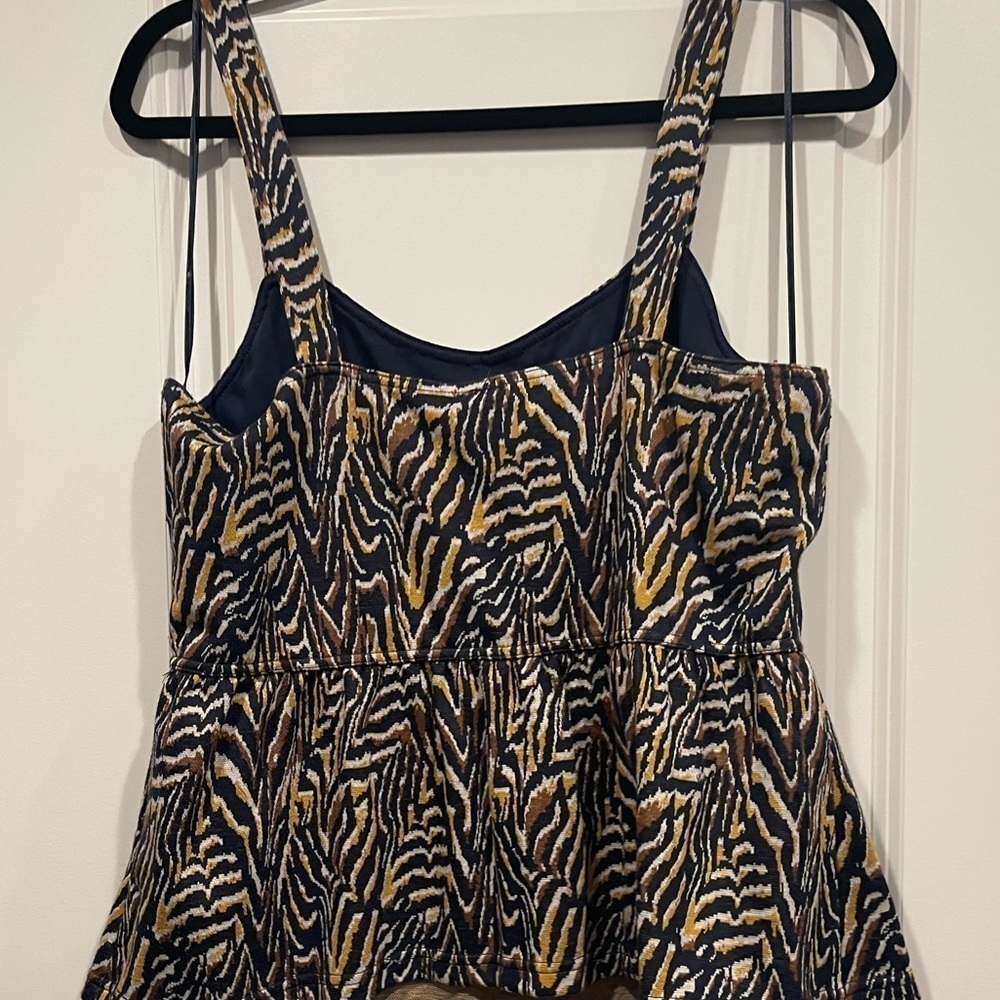 Anthro Navy Jaime Zebra Print Peplum Top - image 5